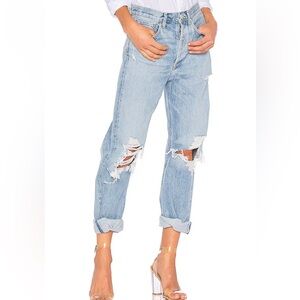 Agolde 90’s Jeans Straight Leg Button Fly Distressed 100% Cotton Size 25